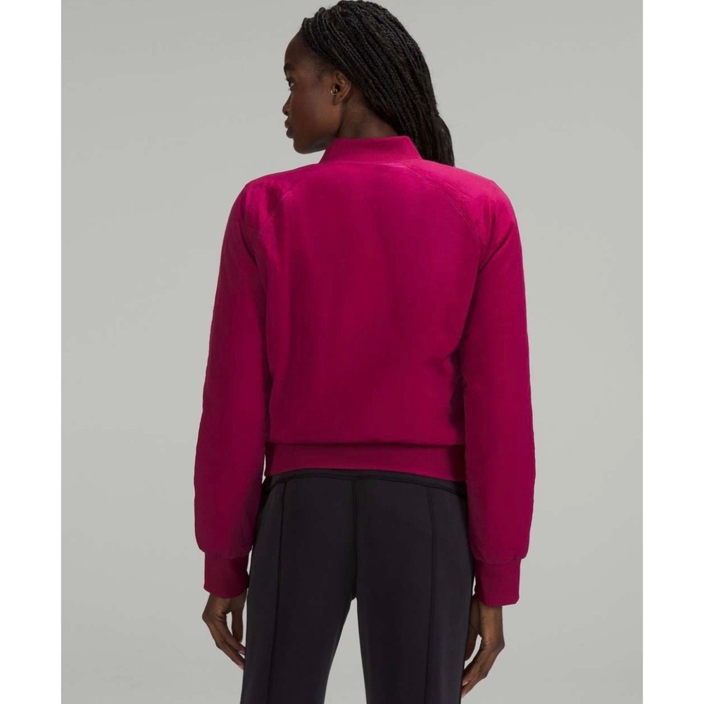 Lululemon Non-Stop Reversible Bomber Jacket‎ Pomegranate Pink Size 4 Athleisure - Picture 4 of 16